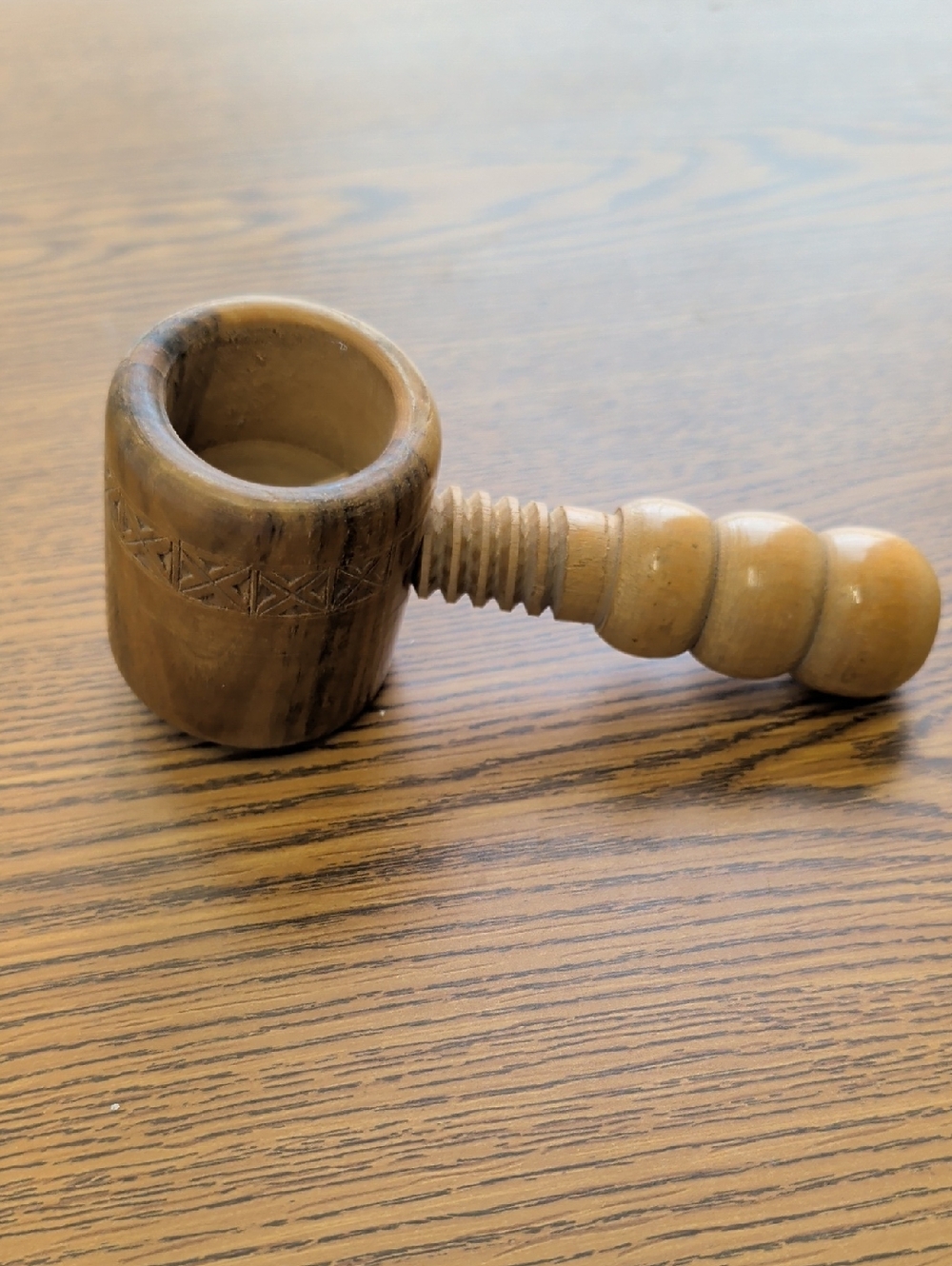 Hand-Carved Wooden Nutcracker Mallet - Light Brown